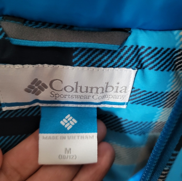 Columbia winter jacket Size 10-12, blue plaid - Picture 2 of 2
